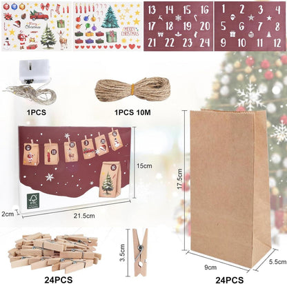 Adventskalender zum Befüllen 2024 Jahr Tüten DIY Weihnachten