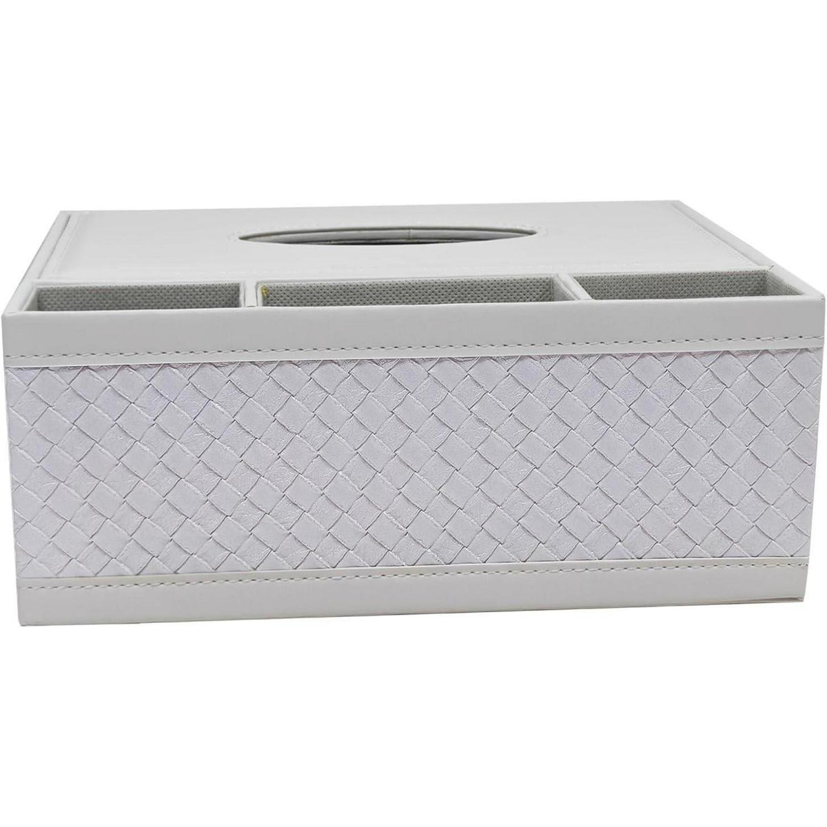 Taschentücherbox mit Organizer & Fernbedienungshalter in Lederoptik