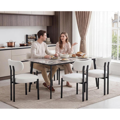 Esszimmerstühle Kunstfell 2er Set Modern Weiß