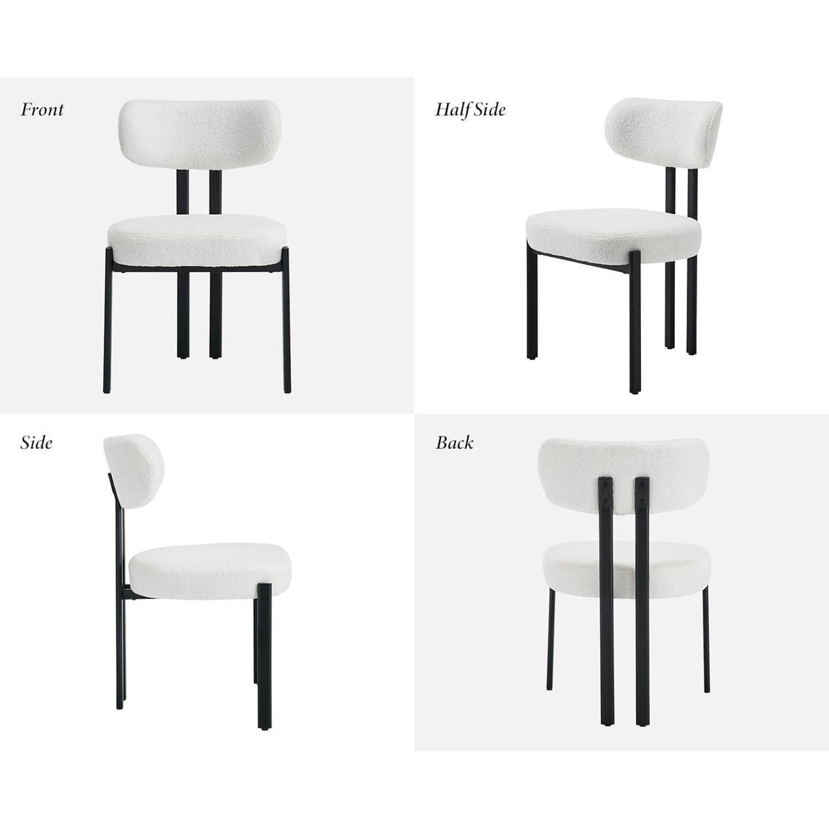 Esszimmerstühle Kunstfell 2er Set Modern Weiß