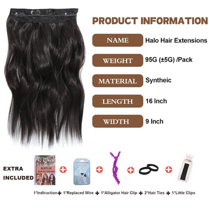 Haarverlängerung Wellig 40,6 cm – Synthetisch & Verstellbar