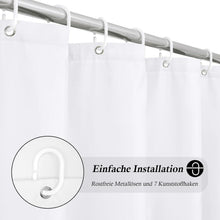 Schmaler Duschvorhang 100x180 Textil Weiß Wasserdicht