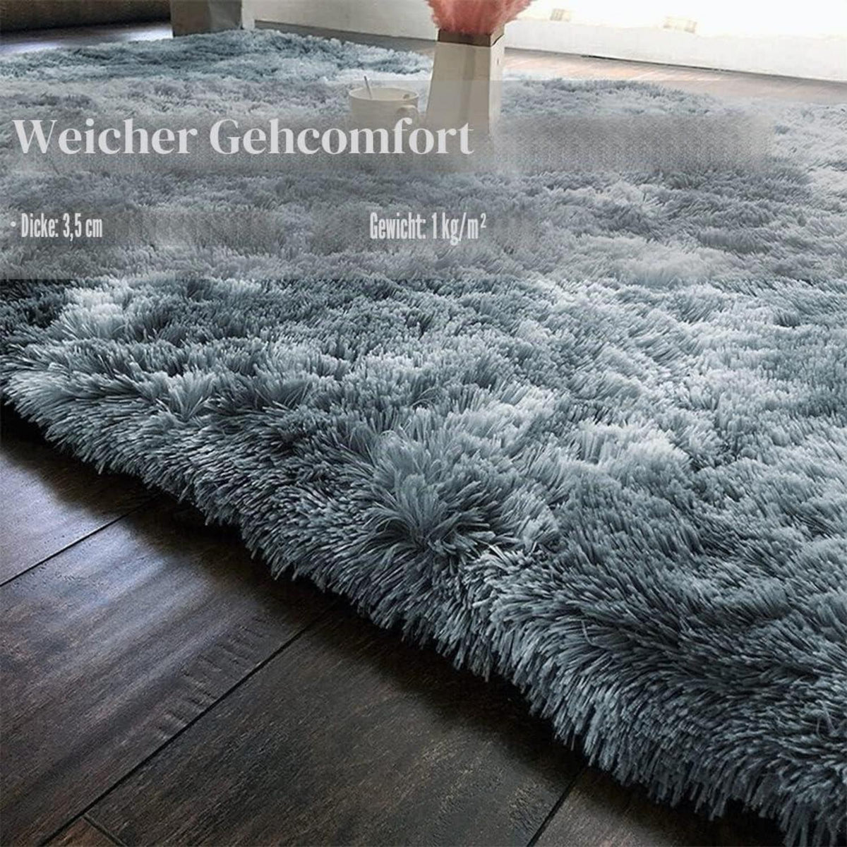 Flauschiger Shaggy Teppich Wohnzimmer 40x120cm Khaki