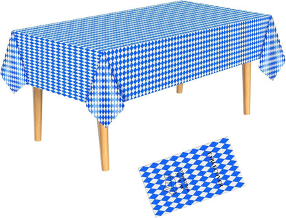 Oktoberfest Tischdecke blau-weißes Rautenkaro Einweg