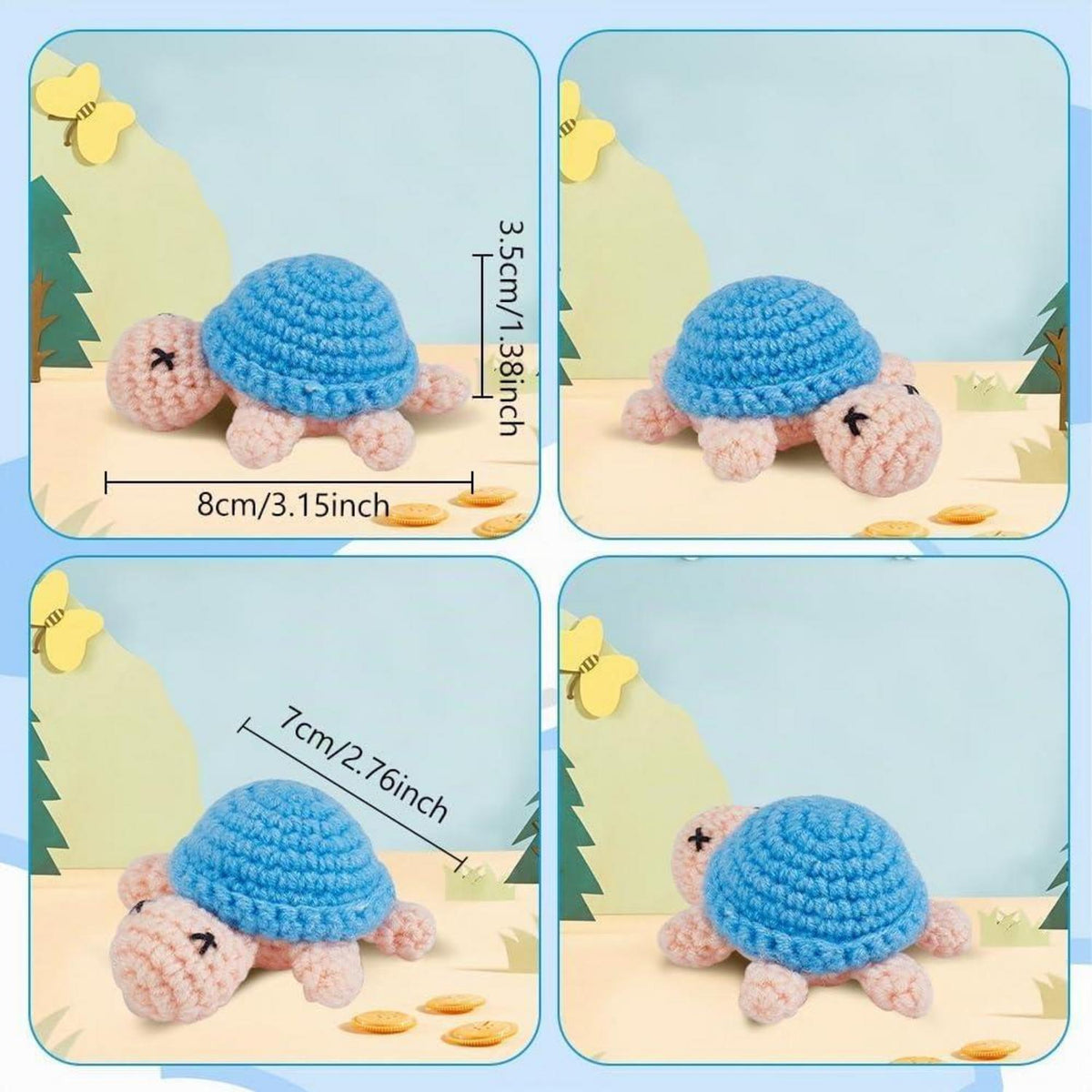 Häkelset Schildkröten Schlüsselanhänger DIY Anfänger Set mit Video