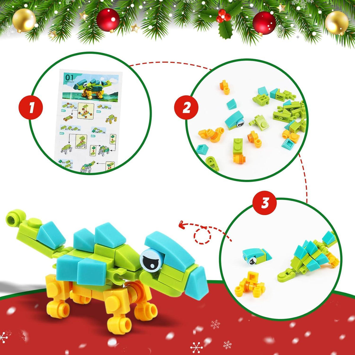 Weihnachts-Adventskalender Bauspielzeug 24-teiliges Set für