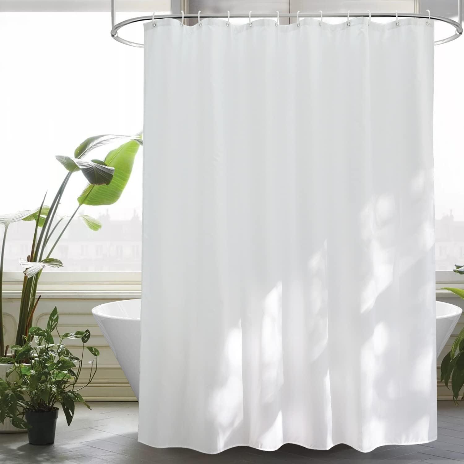 Duschvorhang Textil 200x150cm Weiß Antischimmel Wasserdicht Schnell
