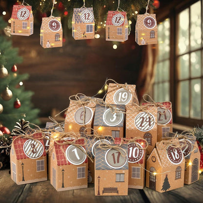 ARTESTAR Adventskalender DIY 24 Häuser zum Befüllen, Weihnachtskalender