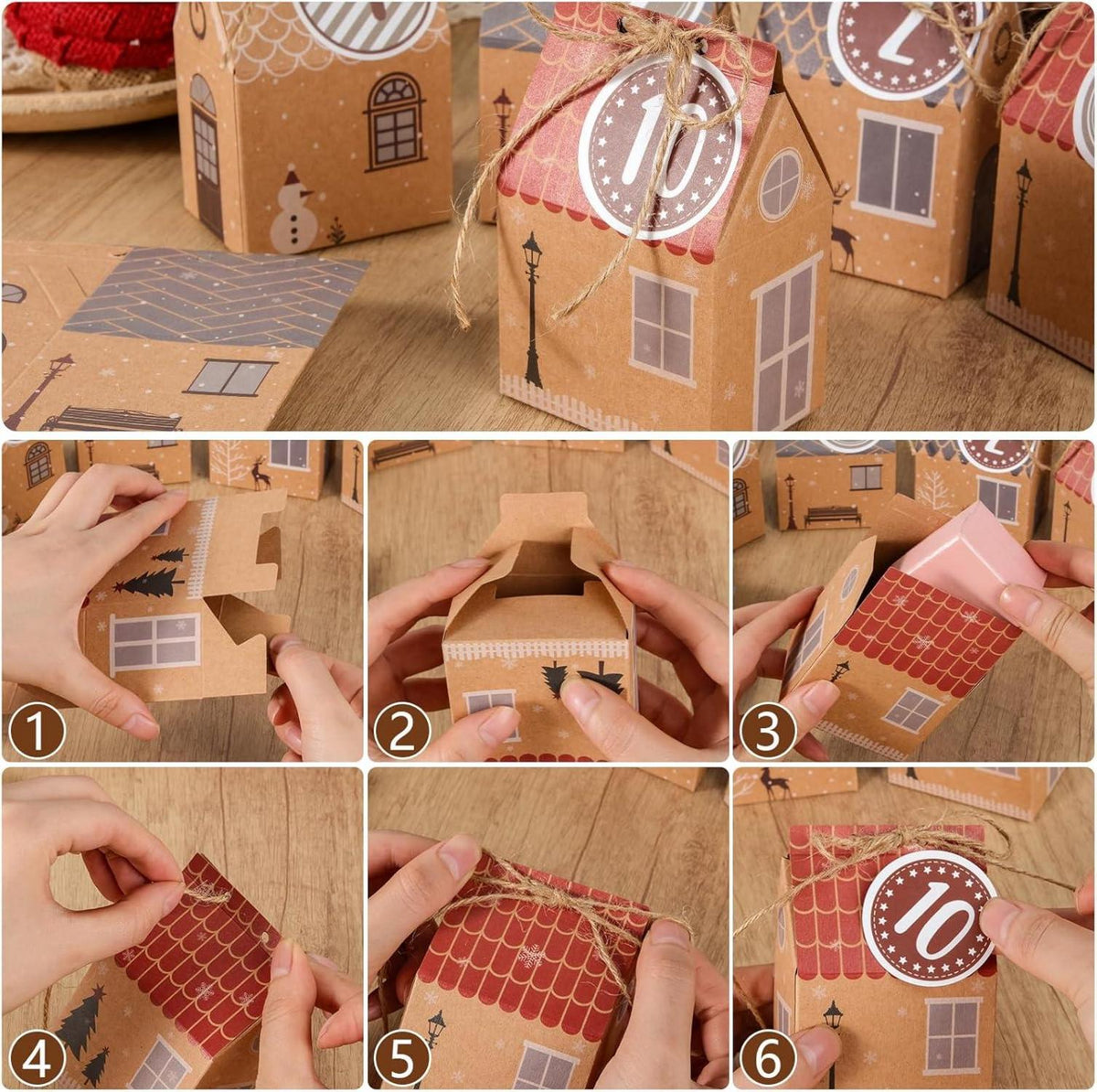 ARTESTAR Adventskalender DIY 24 Häuser zum Befüllen, Weihnachtskalender