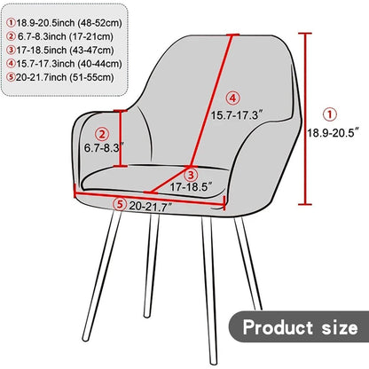 Stretch Stuhlhussen Samt Grau 2er Set für Esszimmerstühle