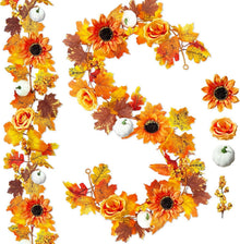 Herbstgirlande Blätter Kürbis Sonnenblumen Girlande 2er Set