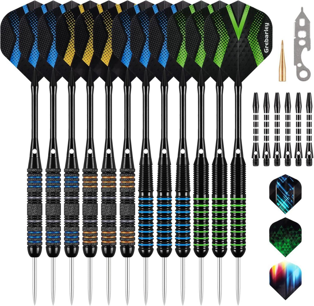 Dartpfeile Profi Steeldarts Aluminium 18 Flights 20 Orings