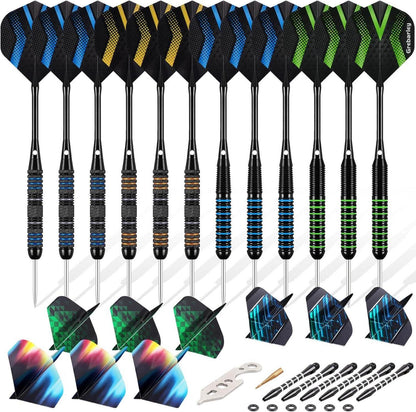 Grebarley Dartpfeile Set Aluminium Schaft 12 Stück 20g 22g