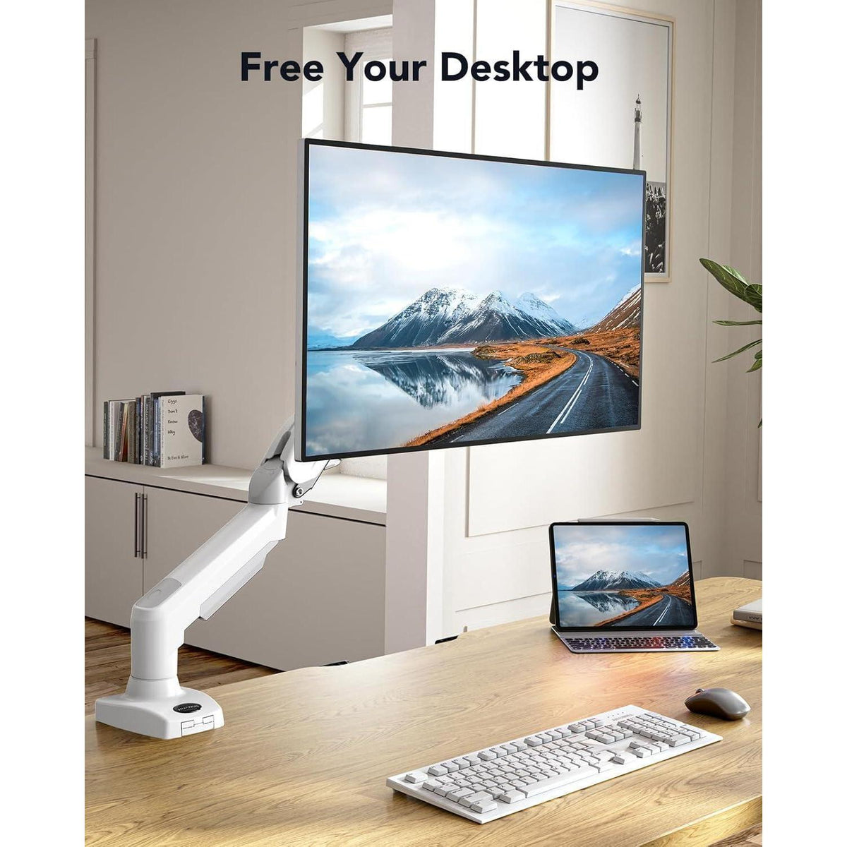 Verstellbarer Monitorarm für 13-32 Zoll Bildschirme – Weiß