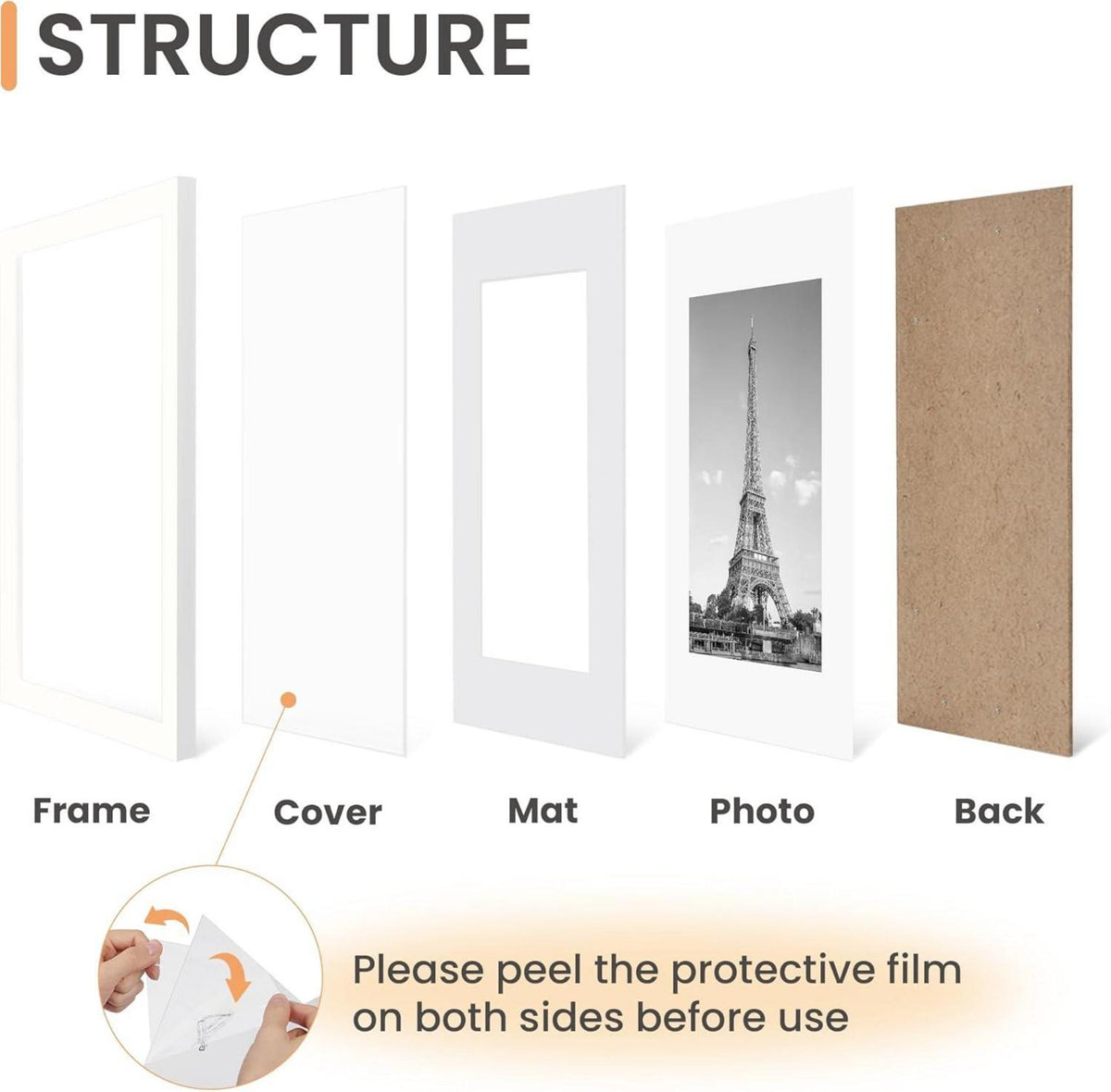 3er Set Weißer Bilderrahmen 30x40 cm - Picture Frame Home Decor