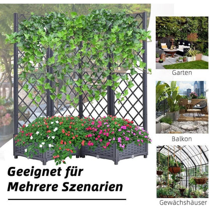 Hochbeet mit Rankgitter & Selbstbewässerung, Graublau