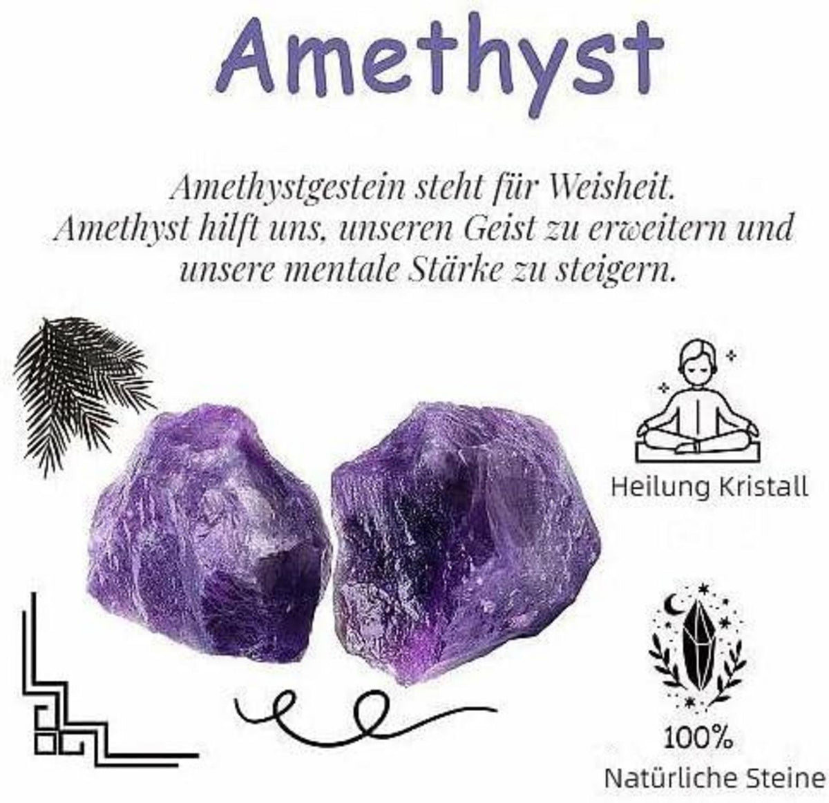 Große Amethyst Kristall Rohsteine 2 Stück Premium Qualität