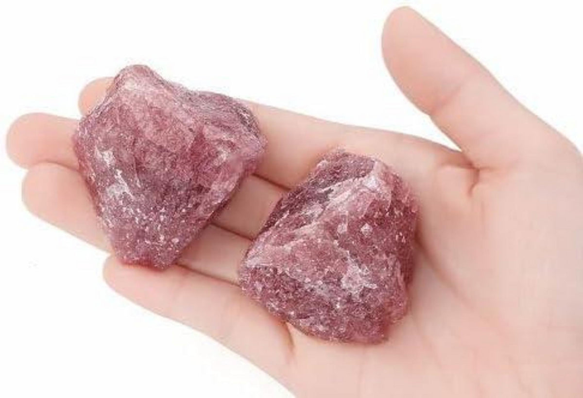 Erdbeerquarz Stein 2 Stück Große Natursteine Kristalle für