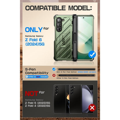 Samsung Galaxy Z Fold 6 Hülle mit S Pen Halter & Ständer Grün