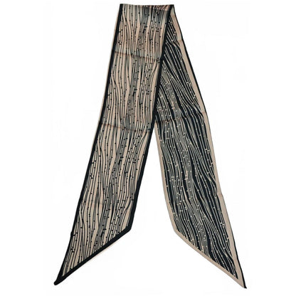 Seidenschal Damen 148x13,5 cm mit Punkten und Streifen, beidseitig tragbar