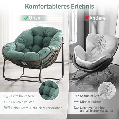 2x Schaukelstuhl Set – Bequemer Papasan Chair für Garten & Wohnzimmer