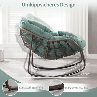 Papasan Schaukelstuhl - Bequemer Sitz für Terrasse & Wohnzimmer