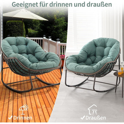 Papasan Schaukelstuhl - Bequemer Sitz für Terrasse & Wohnzimmer