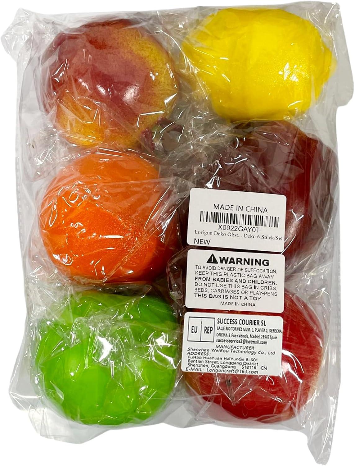 Künstliches Deko Obst Set Küche Party Falsche Früchte 6er Sommerfest Decor