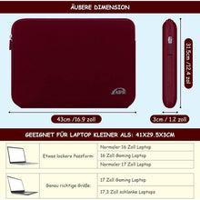 Laptop Tasche 17,3 Zoll Hülle Rot 41x30,5cm 3-Schicht-Schutz