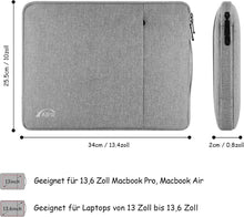 Laptoptasche 13,3 Zoll MacBook Air Pro Hülle Hellgrau 800D