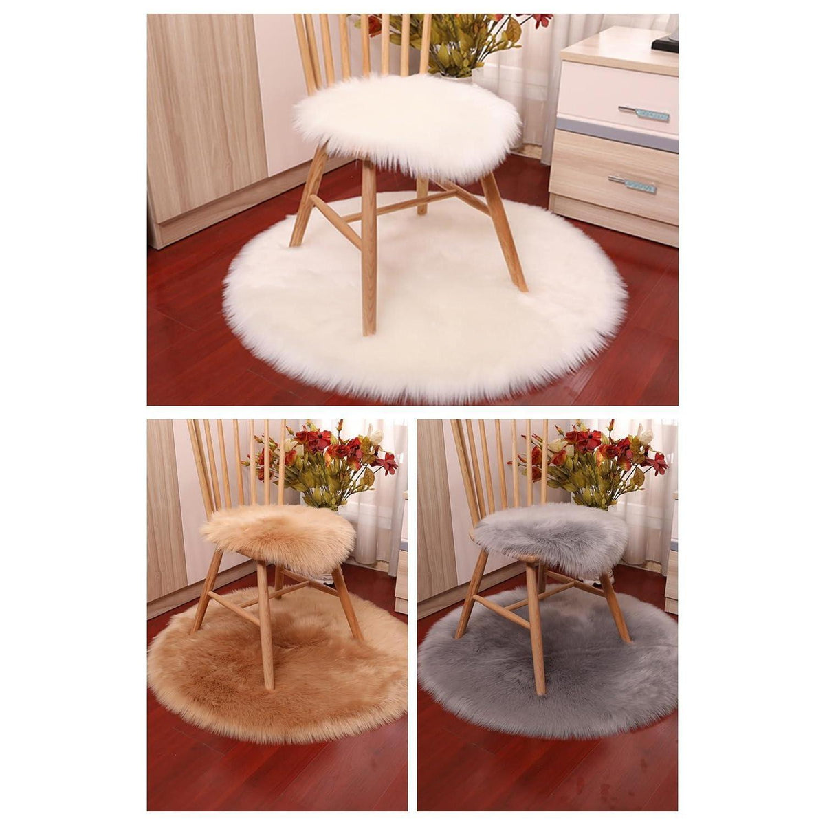 Runder Schaffellteppich Himmelblau – Flauschig & Weich 180x180cm