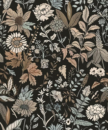 Selbstklebende Retro Blume Tapete Braun 44X1000cm