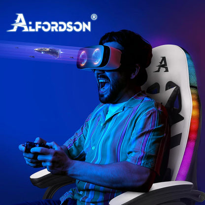 Gaming-Stuhl LED-Racing 12-Farbiger RGB Massage Lordosenstütze