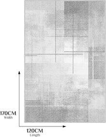 Teppich Modern 120x170 Wollweiß Streifen Design Anti-Rutsch