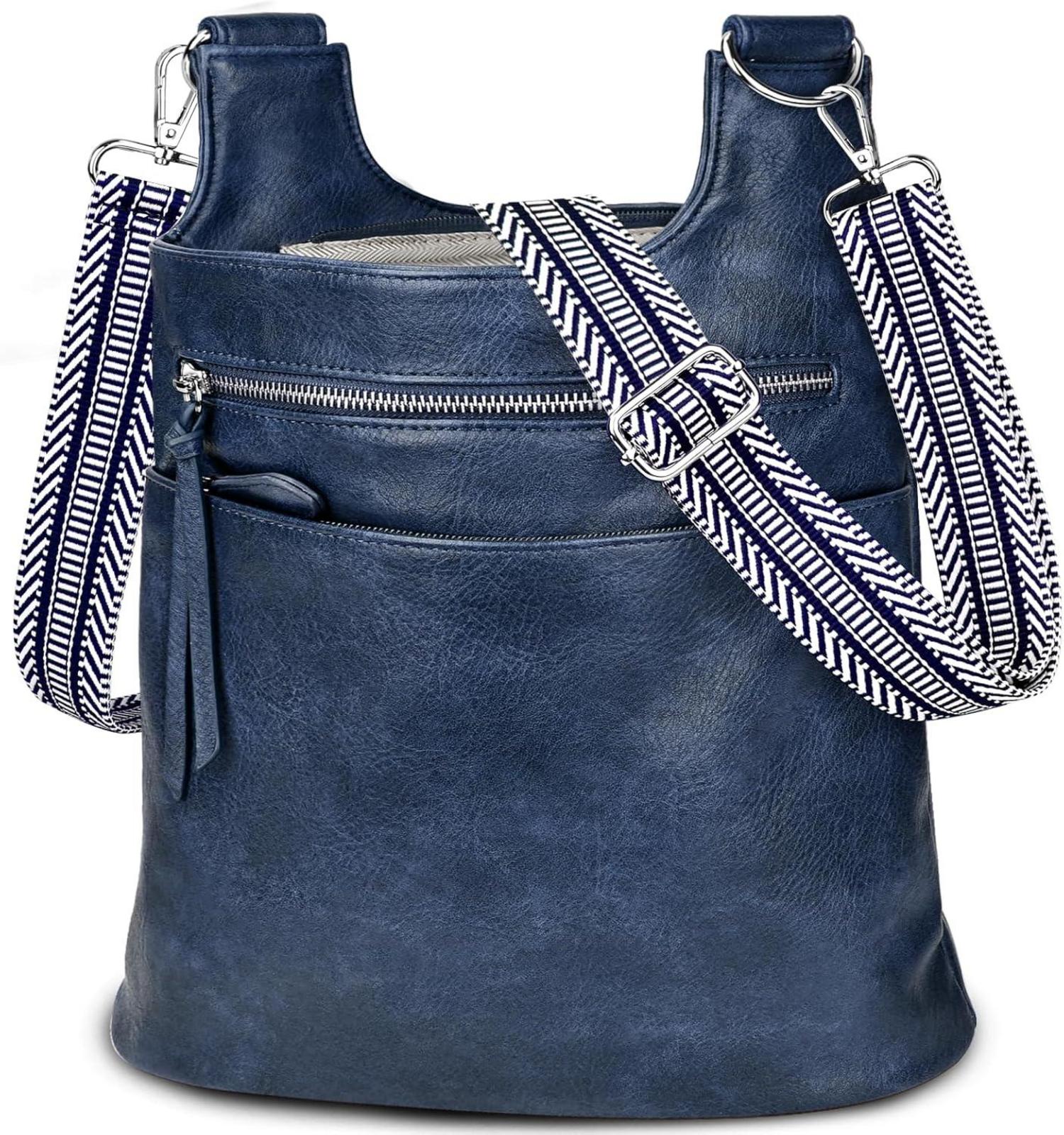 Umhängetasche Damen PU Leder Crossbody Bag Groß Schultertasche
