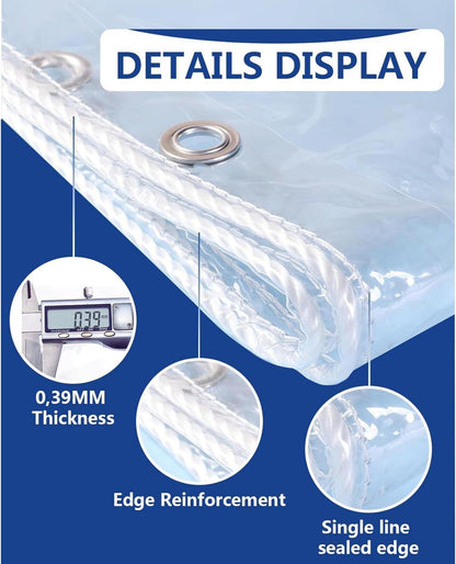 Transparente Premium PVC Abdeckplane 3x4m, 420g/m² Wasserdicht mit