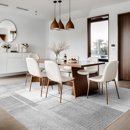 Modernes Design Kurzflor Teppich 200x300 Waschbar Grau
