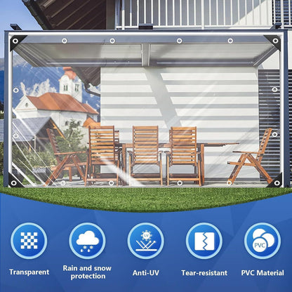 Transparente PVC Plane 3x5m mit Ösen, 420g/m² Wasserdicht