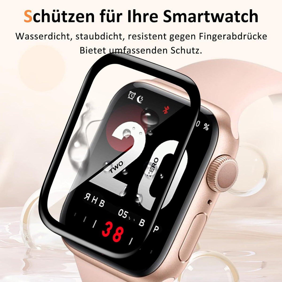 2x Panzerglas Apple Watch 41mm Schutzfolie 9H HD Klar