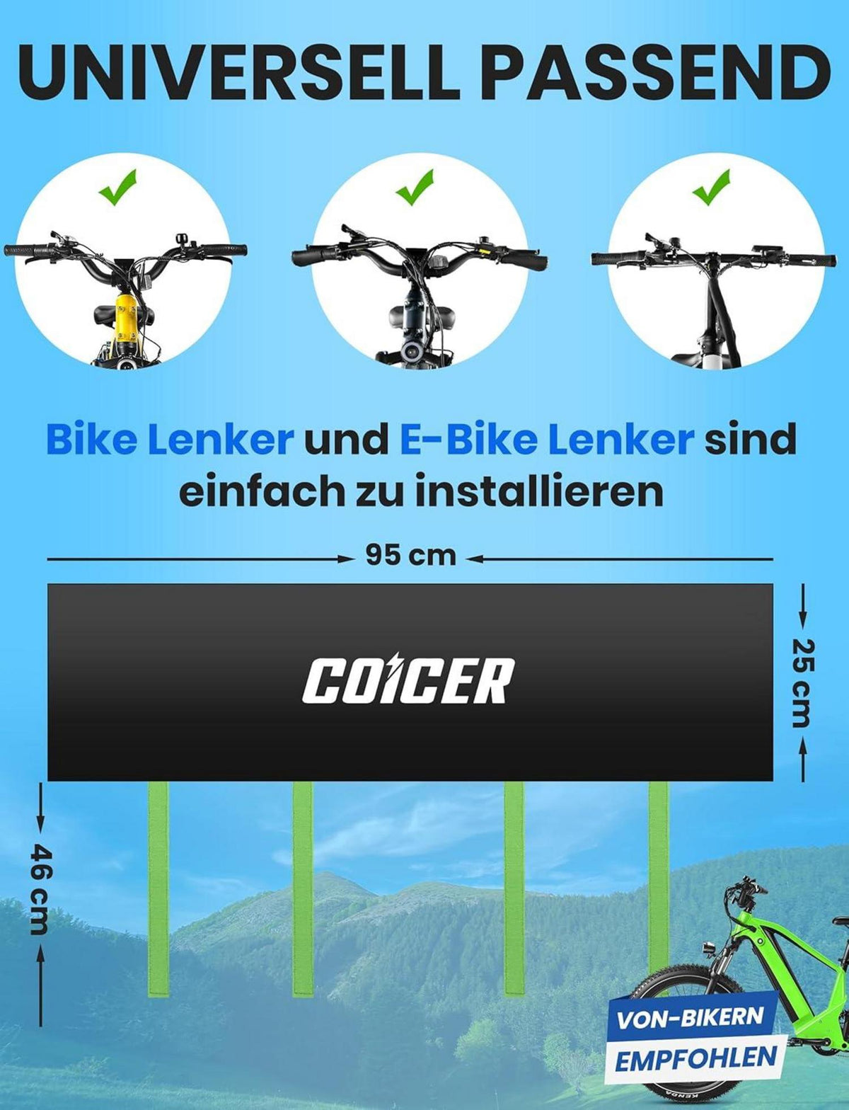 Fahrrad Lenkerschutzhülle Ebike wasserfest staubgeschützt Grün