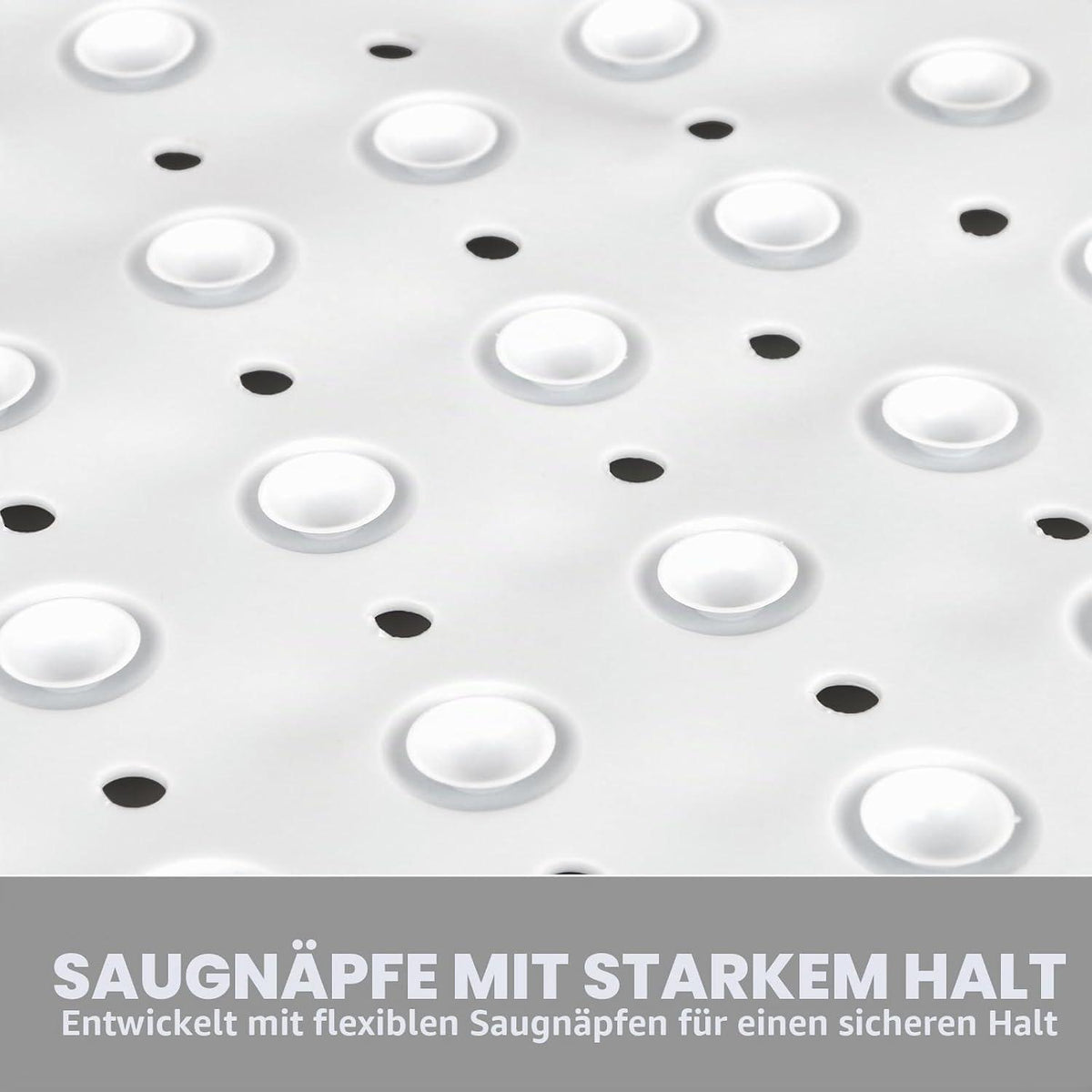 Rutschfeste Duschmatte Eckig 70x70 cm mit Saugnäpfen