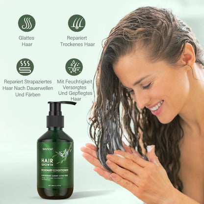 Rosmarin Shampoo & Conditioner Set mit Haarwuchsöl + Bürste