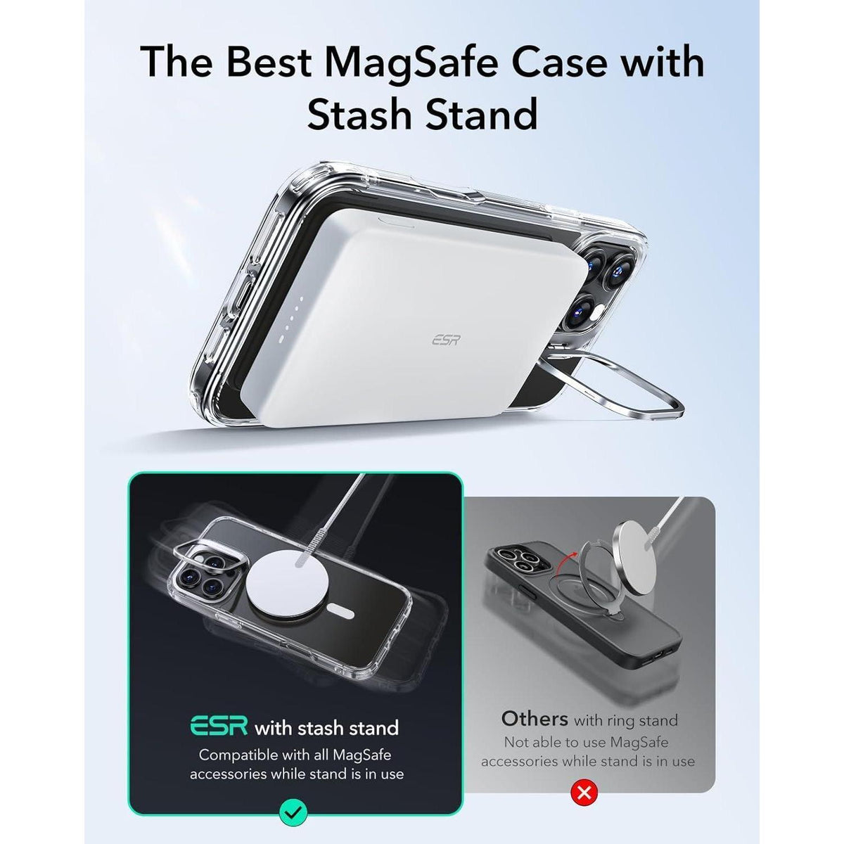 iPhone 16 Pro Hülle mit MagSafe & Ständer, Klar