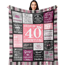 Kuscheldecke 40. Geburtstag Frau 200x150cm Flanell-Fleece