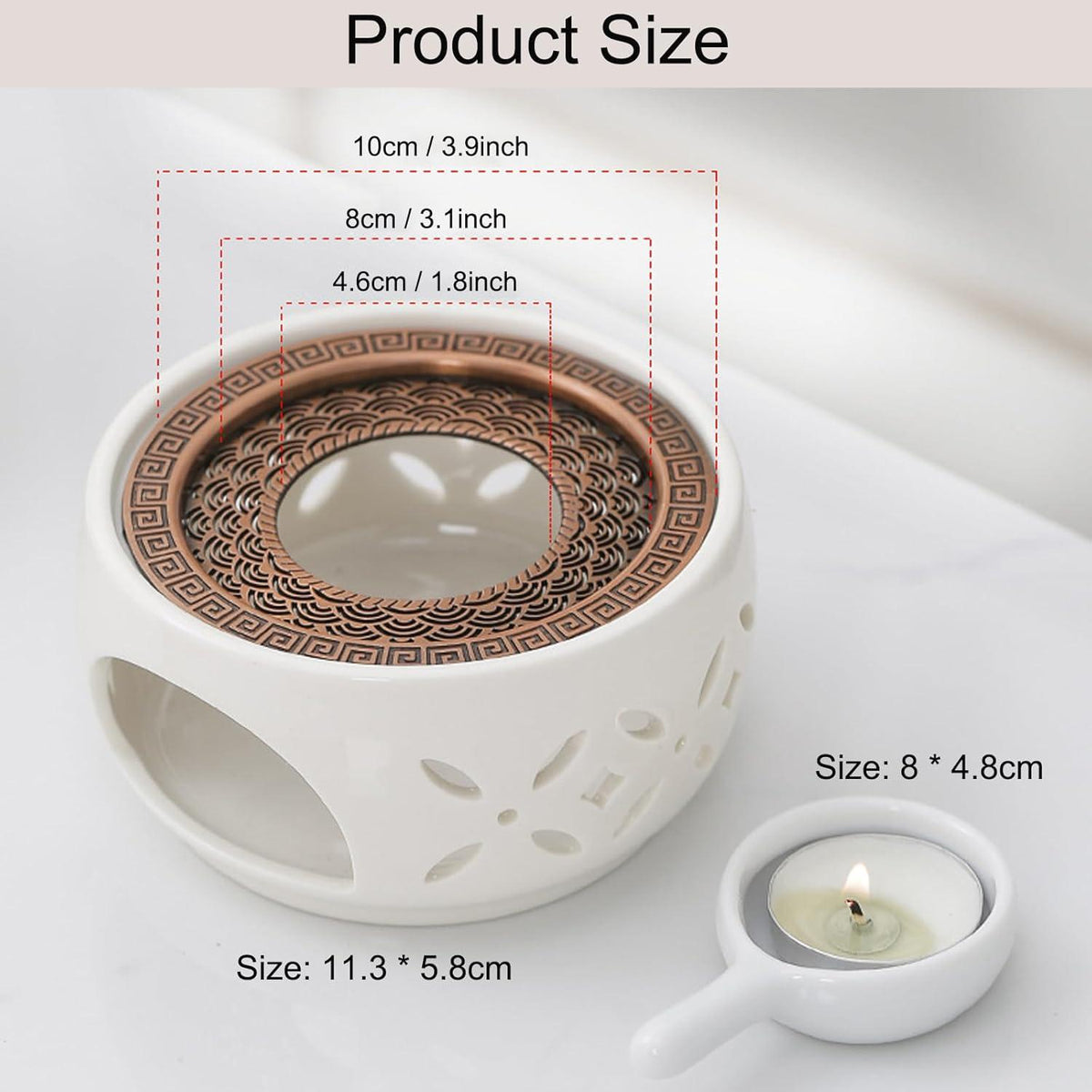 Keramik Stövchen Teewärmer Porzellan Herdmatte Tee Kaffee