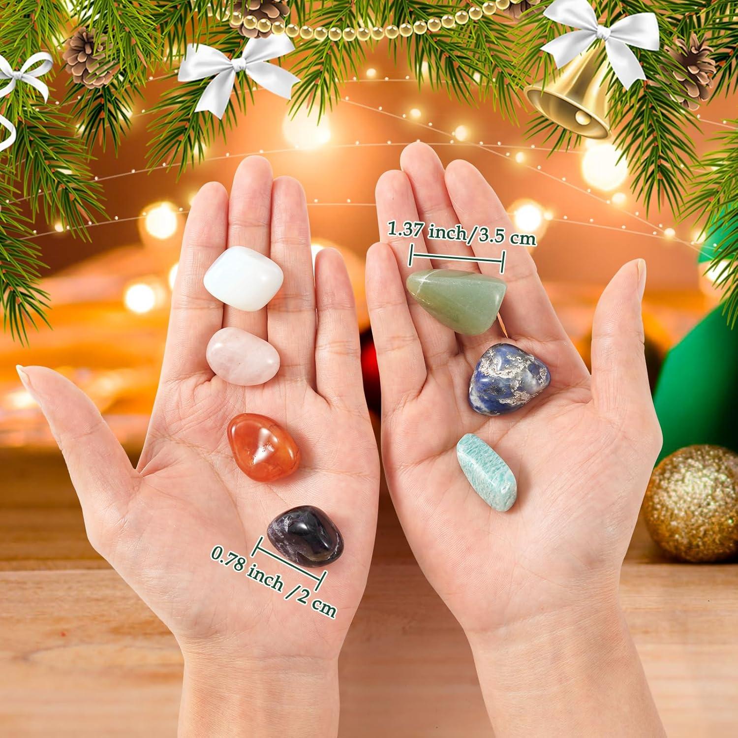 Adventskalender 2024 Frauen Kristalle Chakra Steine Halskette Meditation