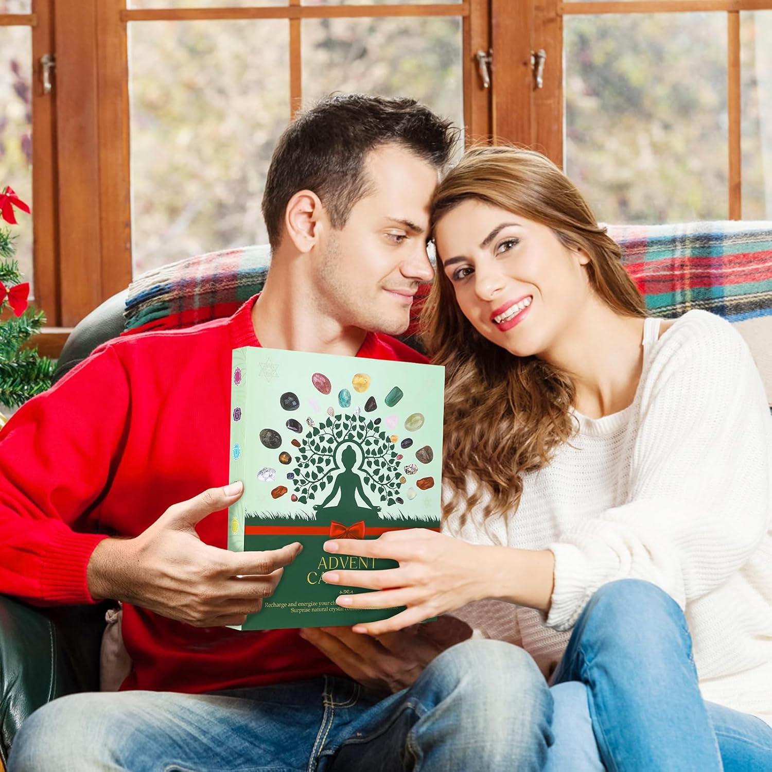 Adventskalender 2024 Frauen Kristalle Chakra Steine Halskette Meditation