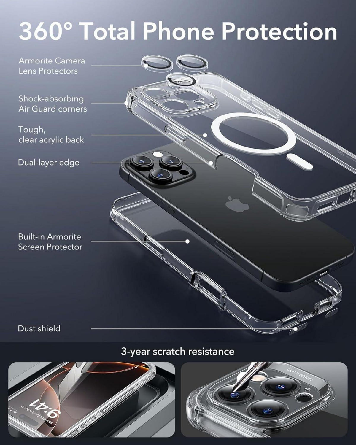 iPhone 16 Pro Hülle MagSafe 360 Grad Stoßfest Militärnorm