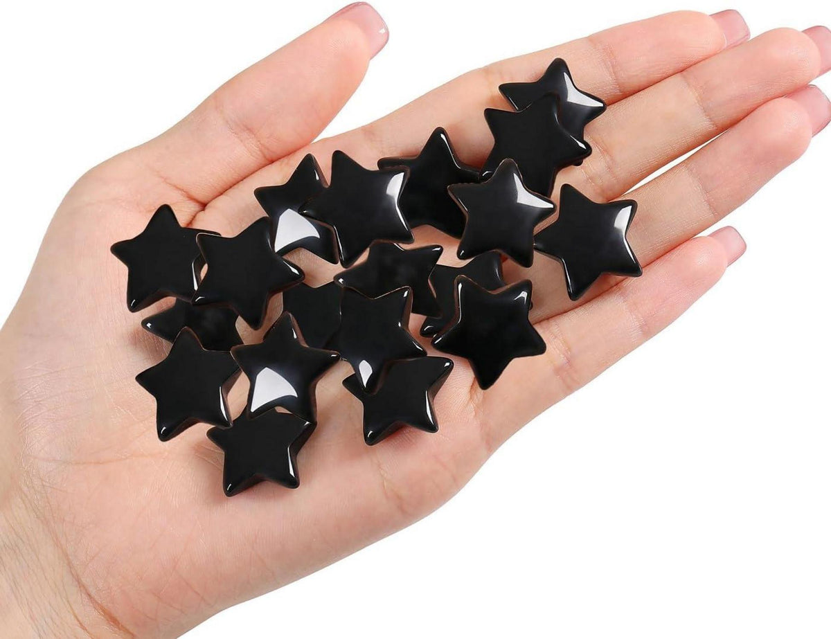 Sternkristall-Set Obsidian Edelsteine Heilsteine 20 Stück