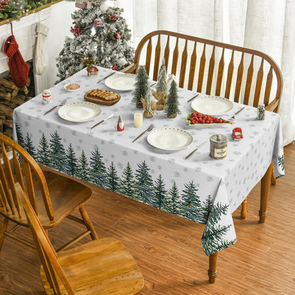 Weihnachts Tischdecke Schneeflocken 140x220 cm - Beige